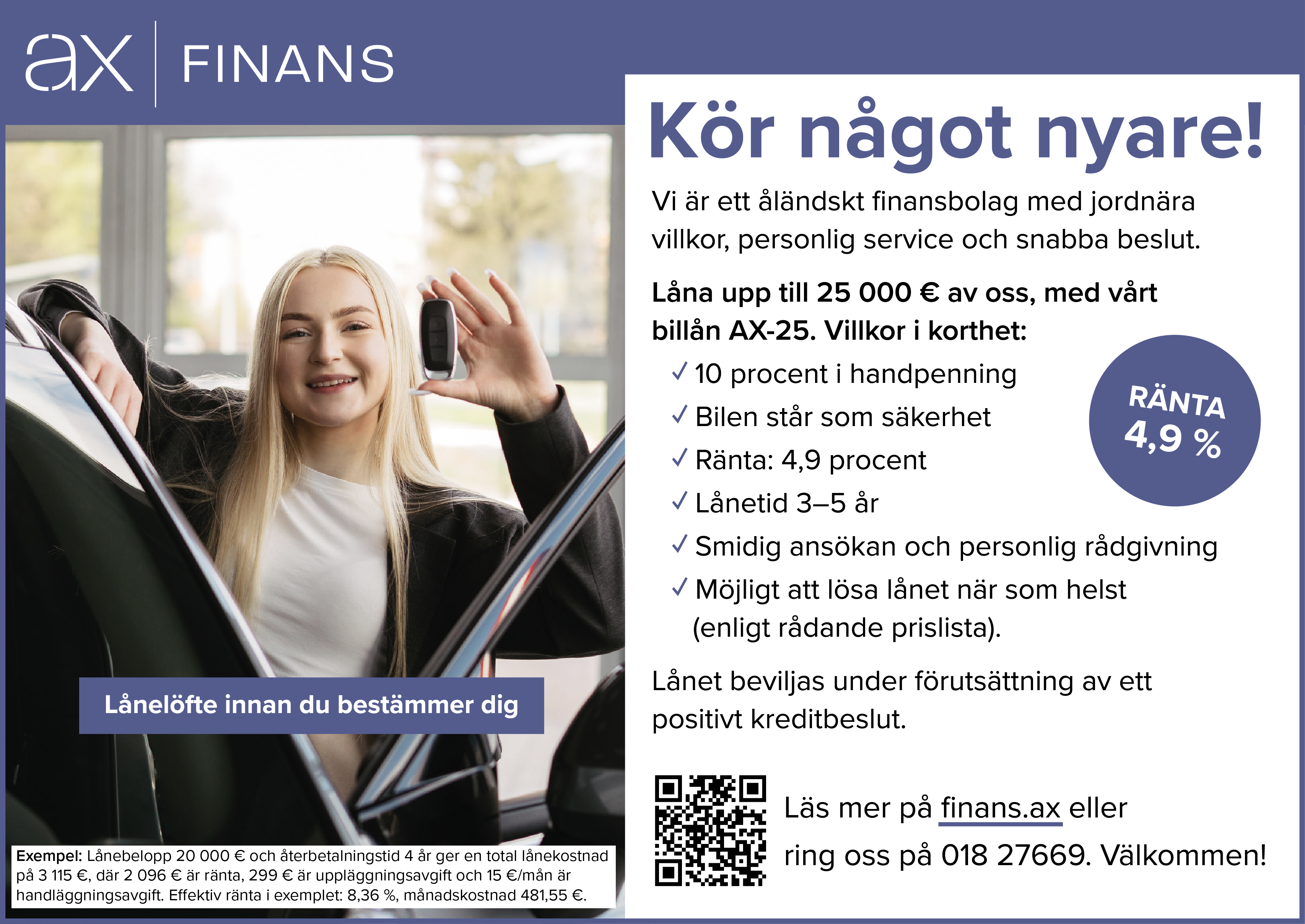 Radioreklam, tryckta annonser och digital reklam för Axfinans